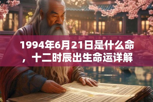 1994年6月21日是什么命，十二时辰出生命运详解
