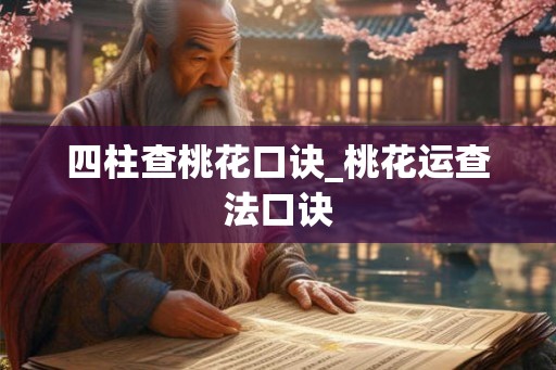 四柱查桃花口诀_桃花运查法口诀 四柱查桃花口诀_桃花运查法口诀