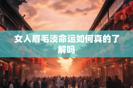 女人眉毛淡命运如何真的了解吗