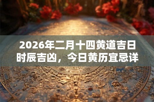 2026年二月十四黄道吉日时辰吉凶,今日黄历宜忌详解 2026年二月十四黄道吉日时辰吉凶,今日黄历宜忌详解