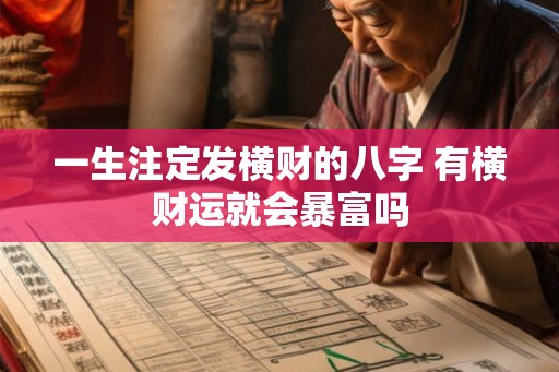 一生注定发横财的八字 有横财运就会暴富吗
