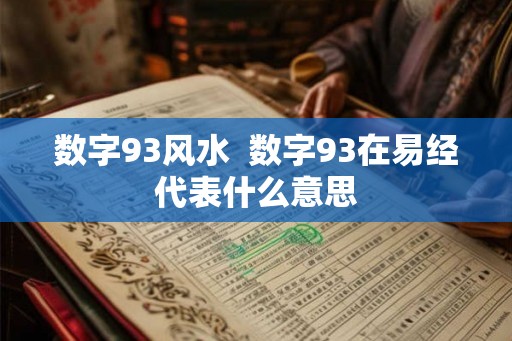 数字93风水  数字93在易经代表什么意思