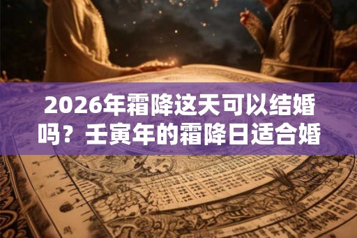2026年霜降这天可以结婚吗？壬寅年的霜降日适合婚嫁不