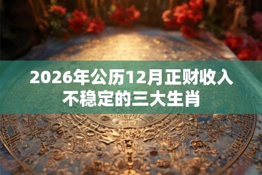 2026年公历12月正财收入不稳定的三大生肖 2026年公历12月正财收入不稳定的三大生肖