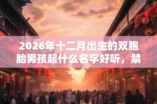 2026年十二月出生的双胞胎男孩起什么名字好听，禁用什么字
