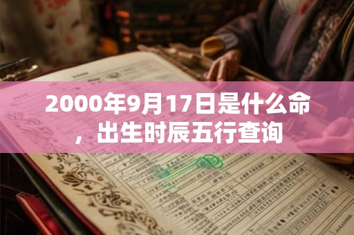 2000年9月17日是什么命，出生时辰五行查询
