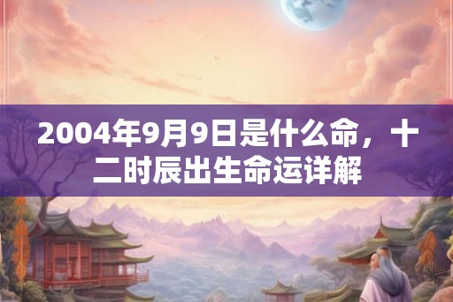 2004年9月9日是什么命,十二时辰出生命运详解 2004年9月9日是什么命,十二时辰出生命运详解
