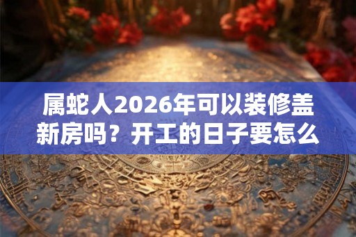 属蛇人2026年可以装修盖新房吗？开工的日子要怎么选？