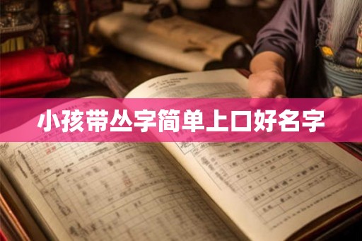 小孩带丛字简单上口好名字