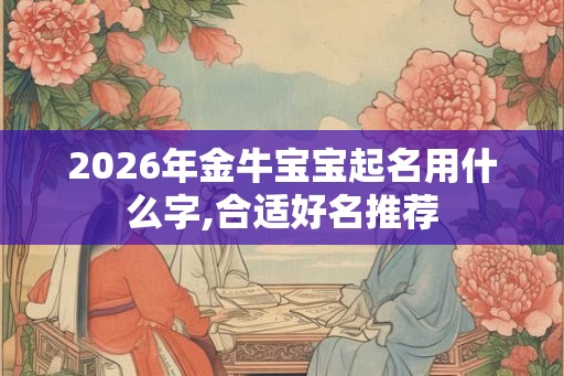 2026年金牛宝宝起名用什么字,合适好名推荐