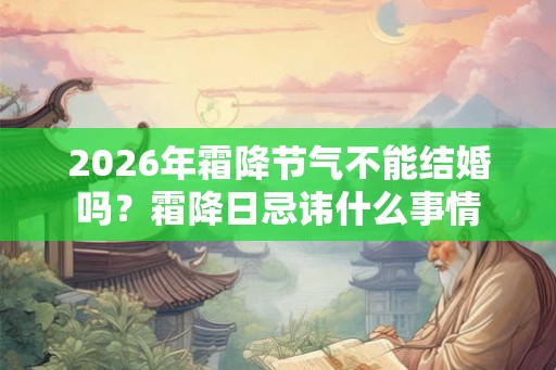 2026年霜降节气不能结婚吗？霜降日忌讳什么事情