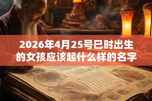 2026年4月25号巳时出生的女孩应该起什么样的名字