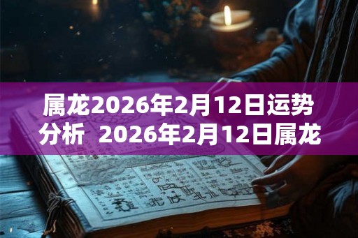 属龙2026年2月12日运势分析  2026年2月12日属龙今日运势