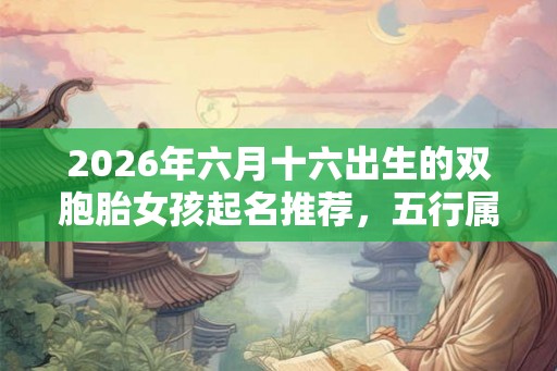 2026年六月十六出生的双胞胎女孩起名推荐，五行属什么