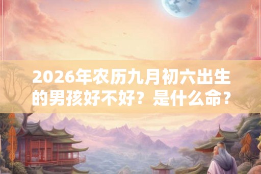 2026年农历九月初六出生的男孩好不好？是什么命？