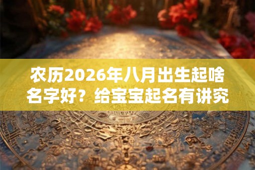 农历2026年八月出生起啥名字好？给宝宝起名有讲究吗？