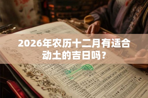 2026年农历十二月有适合动土的吉日吗？