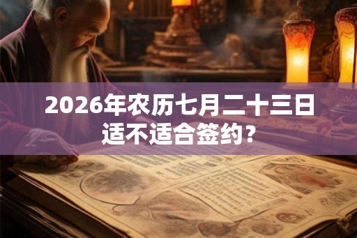 2026年农历七月二十三日适不适合签约？