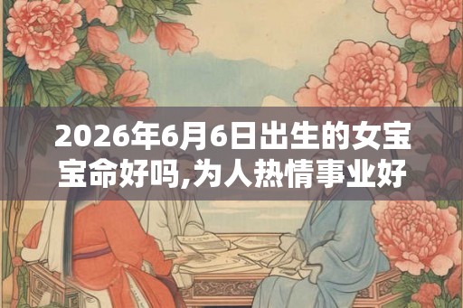 2026年6月6日出生的女宝宝命好吗,为人热情事业好
