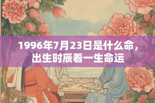 1996年7月23日是什么命，出生时辰看一生命运