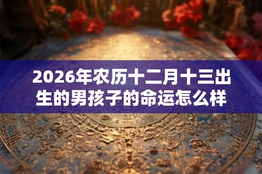 2026年农历十二月十三出生的男孩子的命运怎么样