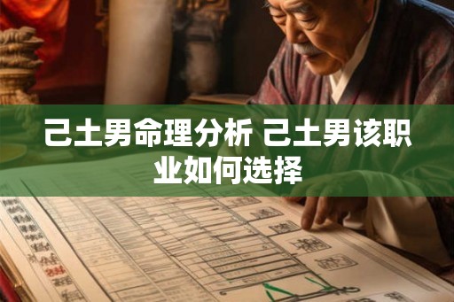 己土男命理分析 己土男该职业如何选择 己土男命理分析 己土男该职业如何选择