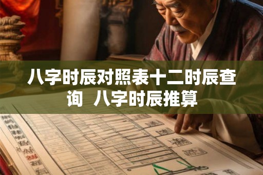 八字时辰对照表十二时辰查询  八字时辰推算