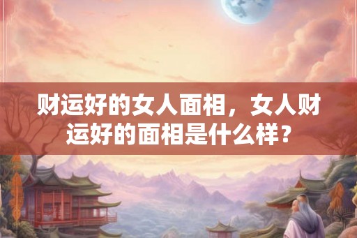 财运好的女人面相，女人财运好的面相是什么样？