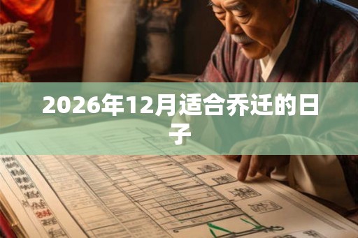 2026年12月适合乔迁的日子