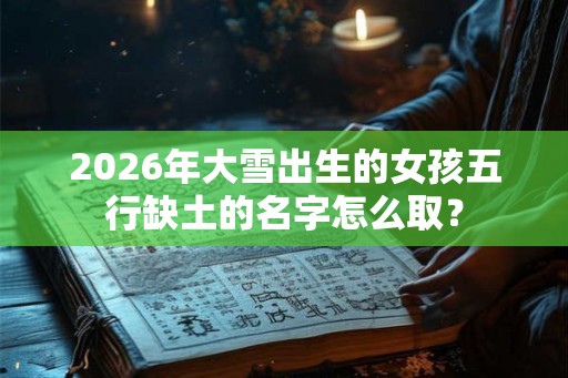2026年大雪出生的女孩五行缺土的名字怎么取？