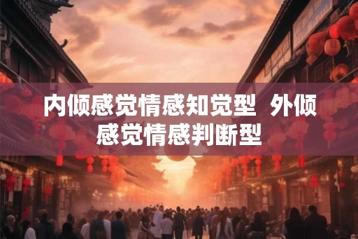 内倾感觉情感知觉型  外倾感觉情感判断型