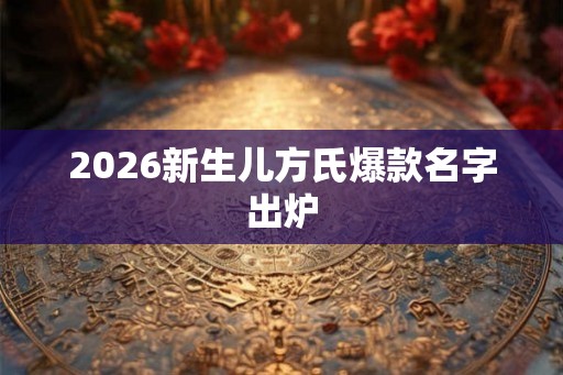 2026新生儿方氏爆款名字出炉