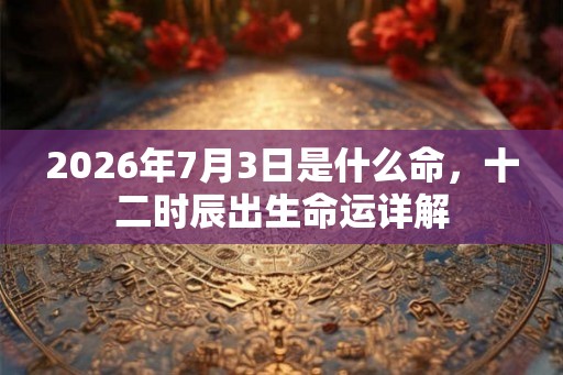 2026年7月3日是什么命，十二时辰出生命运详解