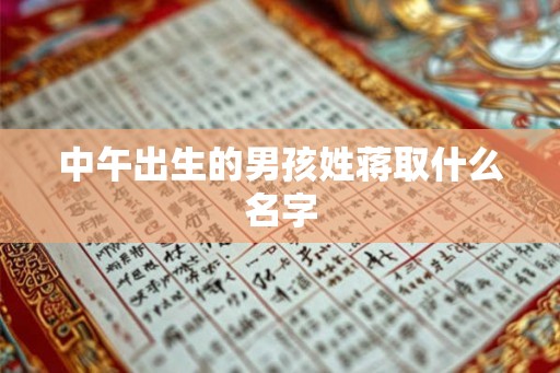中午出生的男孩姓蒋取什么名字
