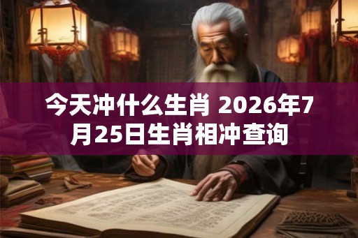 今天冲什么生肖 2026年7月25日生肖相冲查询
