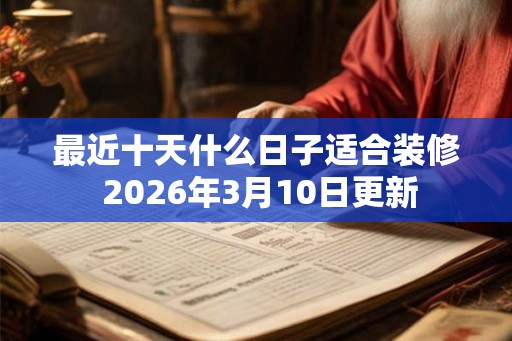 最近十天什么日子适合装修 2026年3月10日更新
