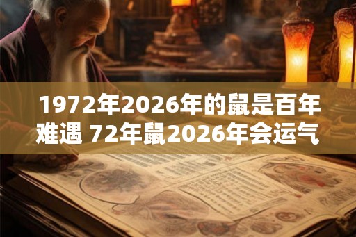 1972年2026年的鼠是百年难遇 72年鼠2026年会运气爆发吗