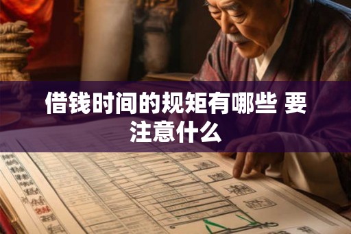 借钱时间的规矩有哪些 要注意什么
