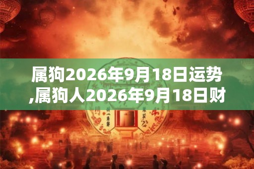 属狗2026年9月18日运势,属狗人2026年9月18日财运,生肖狗2026年9月18日运势