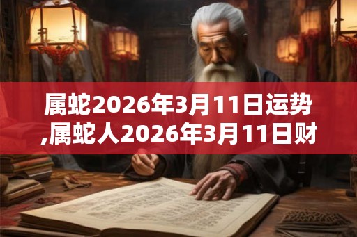 属蛇2026年3月11日运势,属蛇人2026年3月11日财运,生肖蛇2026年3月11日运势