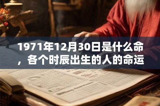 1971年12月30日是什么命，各个时辰出生的人的命运