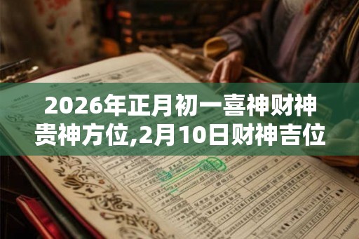 2026年正月初一喜神财神贵神方位,2月10日财神吉位