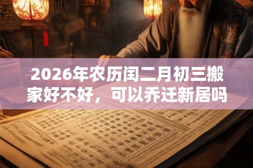 2026年农历闰二月初三搬家好不好,可以乔迁新居吗? 2026年农历闰二月初三搬家好不好,可以乔迁新居吗?
