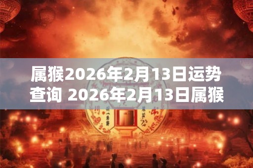属猴2026年2月13日运势查询 2026年2月13日属猴人运势好吗