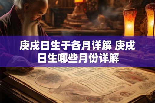 庚戌日生于各月详解 庚戌日生哪些月份详解
