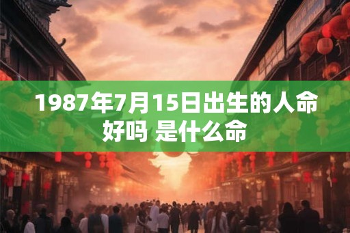 1987年7月15日出生的人命好吗 是什么命