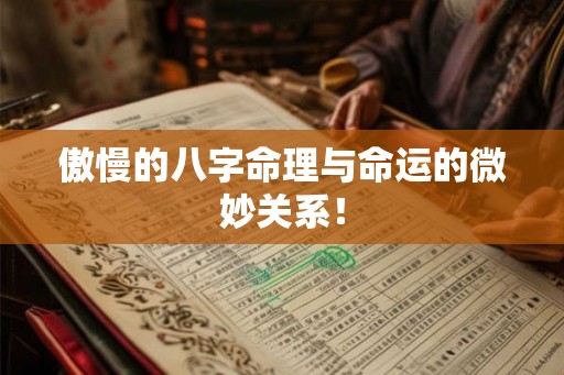 傲慢的八字命理与命运的微妙关系！
