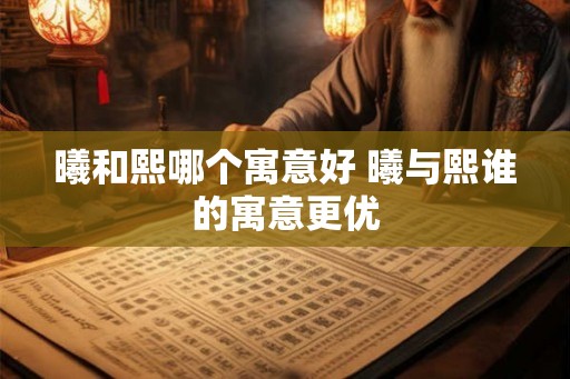 曦和熙哪个寓意好 曦与熙谁的寓意更优