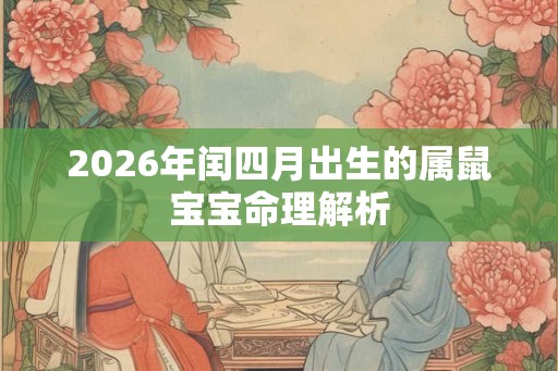 2026年闰四月出生的属鼠宝宝命理解析