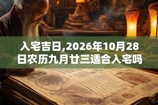 入宅吉日,2026年10月28日农历九月廿三适合入宅吗